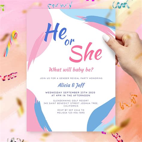 invitation for gender reveal|gender revealing invitation template.